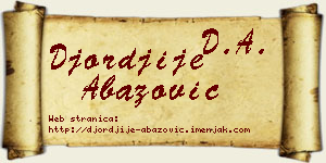 Đorđije Abazović vizit kartica